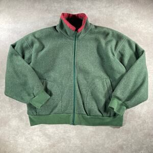 90’s Cabin Creek Red And Green Full Zip Cozy And Warm Fleece Jacket